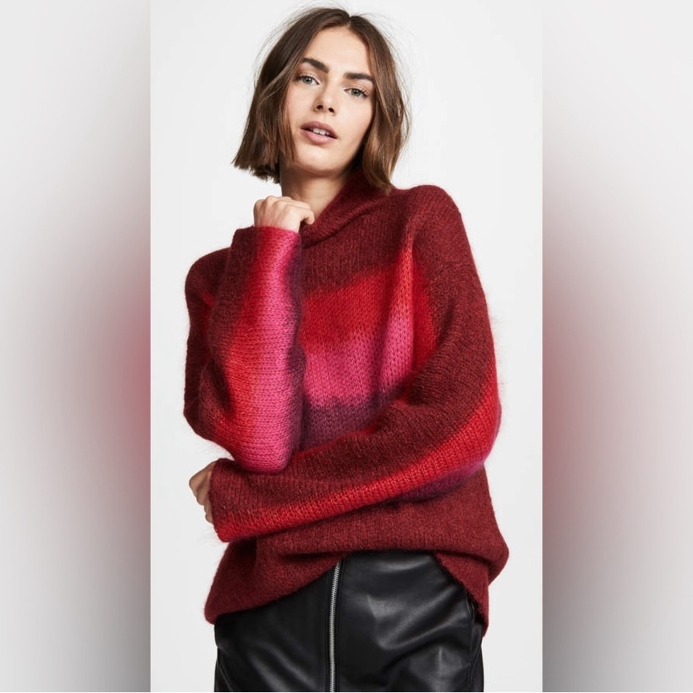 Rag & Bone, Alpaca Mohair and Wool Blend Funnel Neck Oversized Sweater - Picture 4 of 9